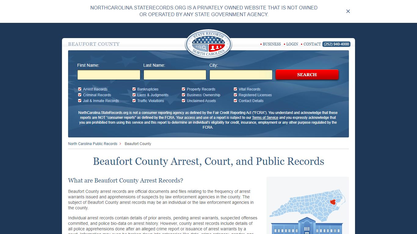 Beaufort County Arrest, Court, and Public Records