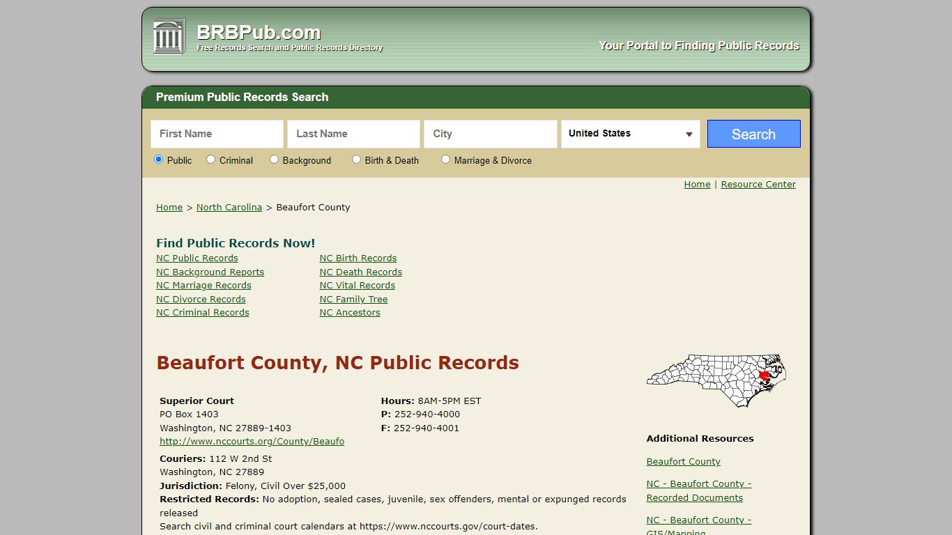 Beaufort County Public Records | Search North Carolina ...