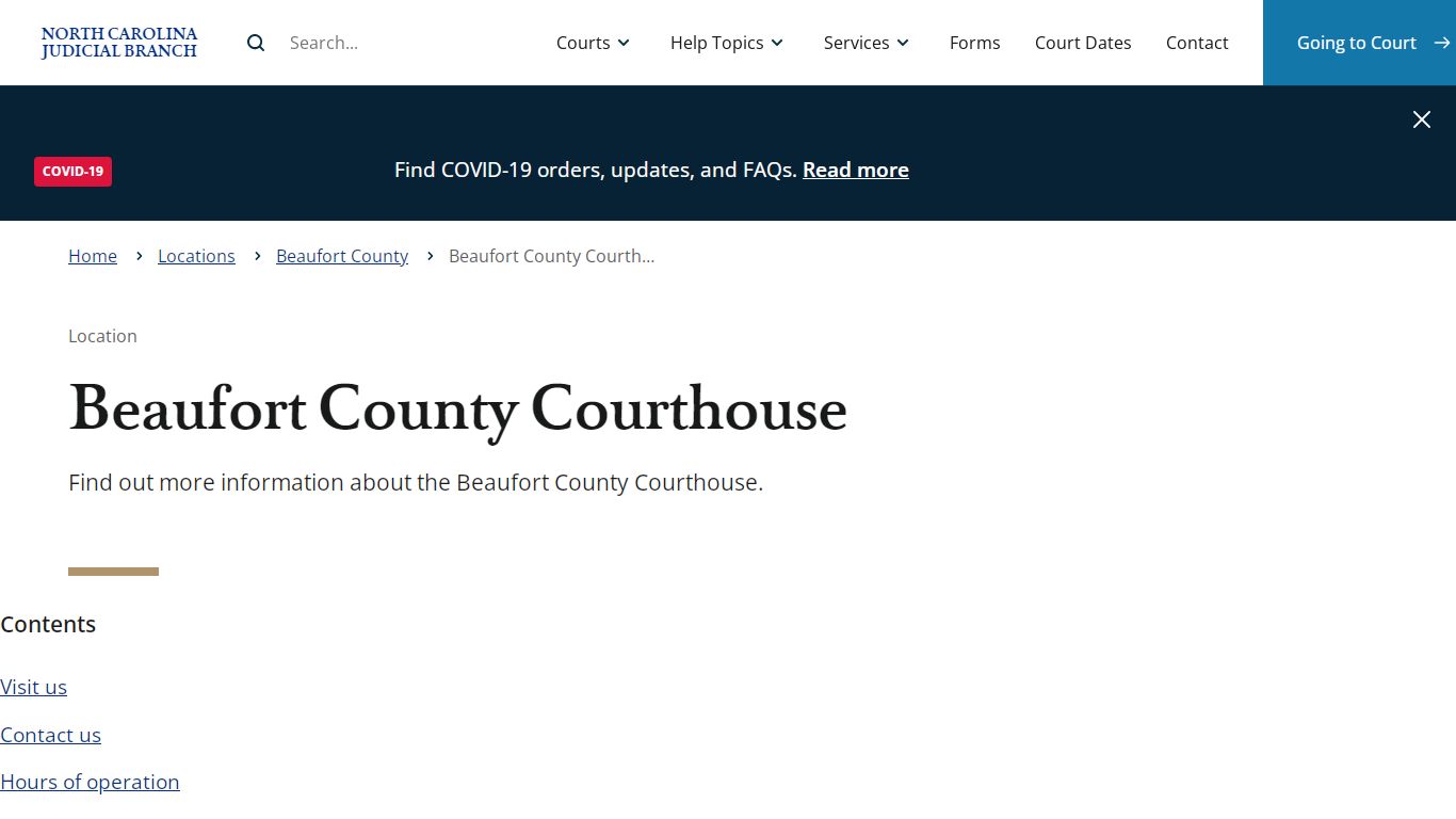 Beaufort County Courthouse | North Carolina Judicial Branch