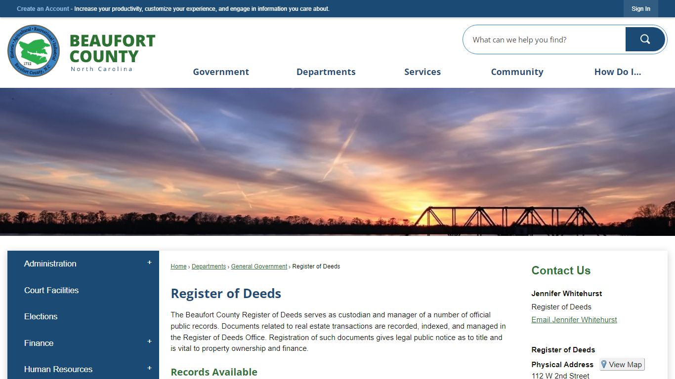 Register of Deeds | Beaufort County, NC